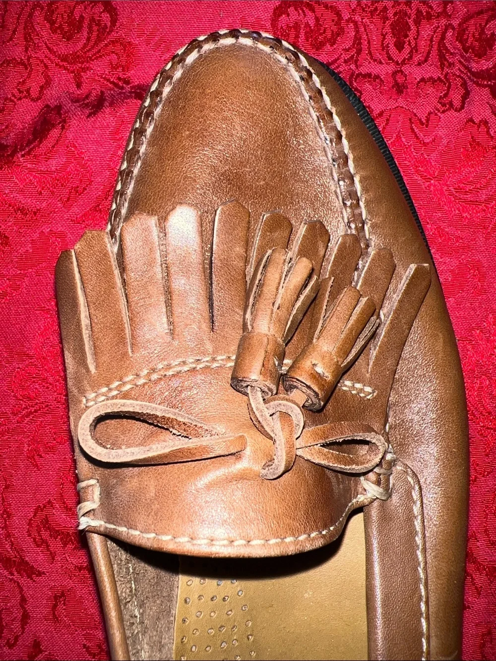 Cole Haan Men’s 10.5M Brown Leather Kiltie Tassel Loafers Moccasins